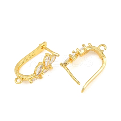 Brass Micro Pave Cubic Zirconia Hoop Earring Findings CU-CBAB5B4-06G-1