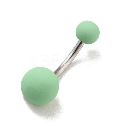 10Pcs Acrylic Round Beaded Curved Barbell AJEW-G041-03P-1