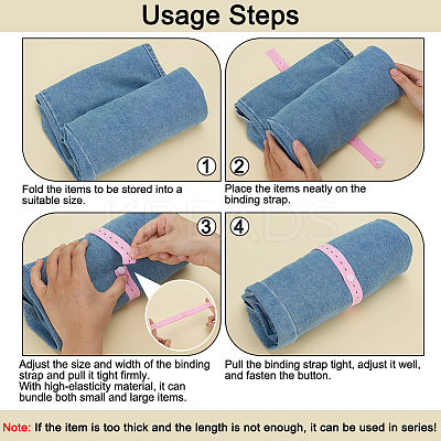 100Pcs 2 Styles Polyester Elastic Roll-up Storage Belt AJEW-FG0005-29-1