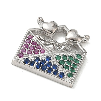 Brass Micro Pave Colorful Cubic Zirconia Pendants CU-CBA4231-06B-P-1