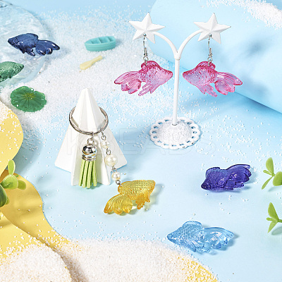 42Pcs 7 Colors Transparent Acrylic Pendants MACR-TA0001-57-1