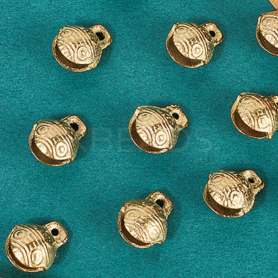30Pcs Brass Bell Pendants KKB-CN0001-02B-C-1