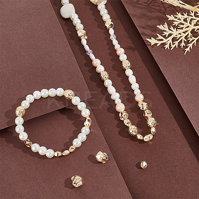 24Pcs 4 Style Brass Beads KK-PH0006-16-1