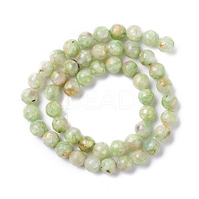 Assembled Synthetic Green Fluorite and Selenite Beads Strands G-K317-A16-1
