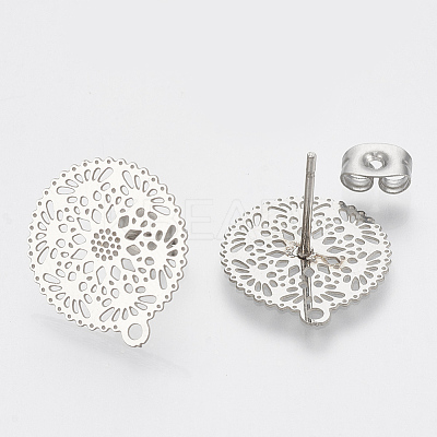 Non-Tarnish 304 Stainless Steel Stud Earring Findings X-STAS-S079-31B-1