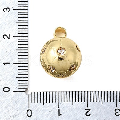 Sports Theme Brass Micro Pave Clear Cubic Zirconia Pendants KK-Z150-21G-01-1