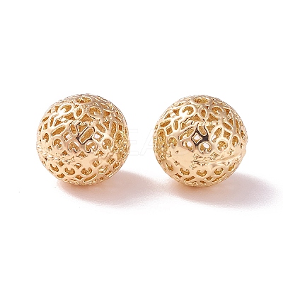 Brass Hollow Round Beads LS-KK-P226-25CG-1