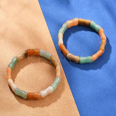 Natural Mixed Gemstone Beaded Stretch Bracelets for Women Men BJEW-M049-12-1