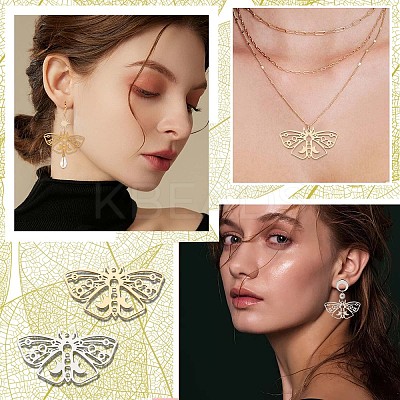 12Pcs 2 Colors 201 Stainless Steel Pendants STAS-SC0005-11-1
