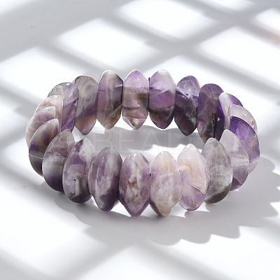 Bicone Natural Amethyst Beads Stretch Bracelets for Women Men BJEW-C097-05A-1