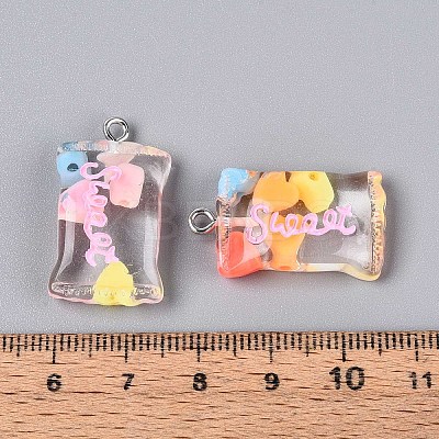 Transparent Resin Pendants X-RESI-T056-06-1