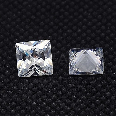 Clear Grade A Square Shaped Cubic Zirconia Pointed Back Cabochons X-ZIRC-M004-3x3mm-007-1