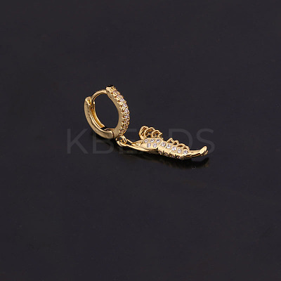 Brass Micro Pave Clear Cubic Zirconia Hoop Earrings FS-WGF8AEF-19-1