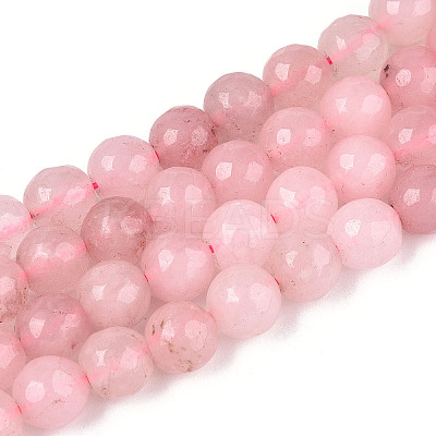 Dyed Natural White Jade Beads Strands G-T139-8mm-60-12-1