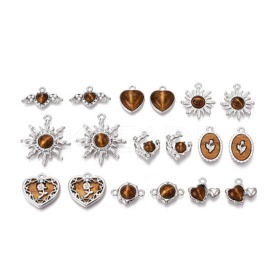 18Pcs 9 Styles Alloy Resin Pendants PALLOY-N185-01P-1