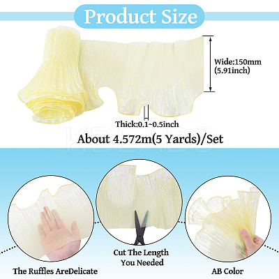 5 Yards Polyester Ruffled Ribbon OCOR-TA0004-06B-1