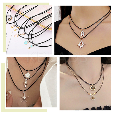 40Pcs 4 Colors Round Waxed Cord Necklace Making NJEW-AR0001-06-1