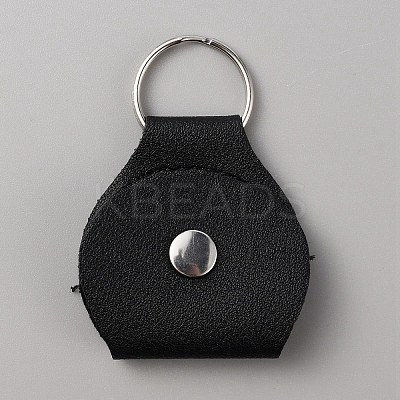 PU Leather Guitar Picks Holder Keychain Plectrums Bag Case Supplies KEYC-WH0040-02A-1