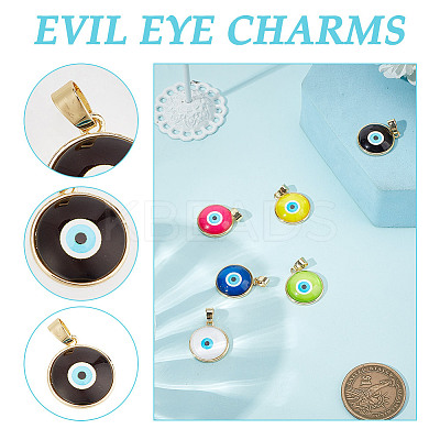 6Pcs 6 Colors Glass Pendants KK-DR0001-11-1