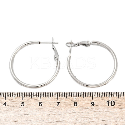 Tarnish Resistant 201 Stainless Steel Hoop Earrings EJEW-F188-24P-A-1