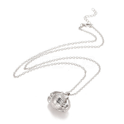 Alloy Multi Picture Photo Ball with Wings Locket Pendant Necklace for Women NJEW-M191-01P-1