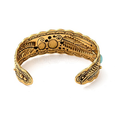 Tibetan Style Alloy Cuff Bangles BJEW-Q769-02AG-1