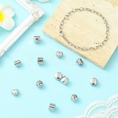 12Pcs 6 Styles 304 Stainless Steel European Style Clasps STAS-CJ0002-77-1