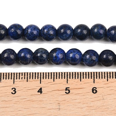 Dyed Natural Lapis Lazuli Round Beads Strands G-M169-6mm-05-1