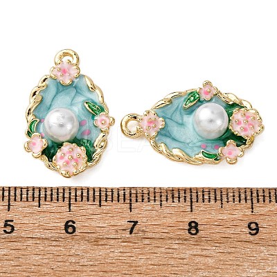 Light Gold Tone Alloy Enamel Pendants LS-ENAM-B028-03KCG-01-1