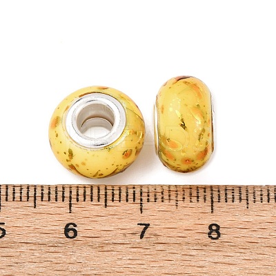 Opaque Resin Rondelle European Beads RESI-Z046-01J-1