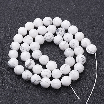 Natural Howlite Beads Strands GSR12mmC015-1