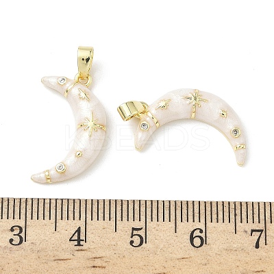 Brass Micro Pave Cubic Zirconia with Enamel Pendants KK-Z134-13G-01-1