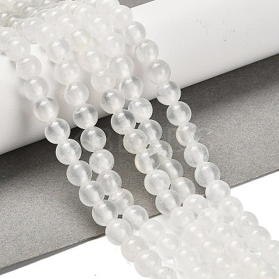 Natural White Jade Beads Strands G-B128-A02-02-1