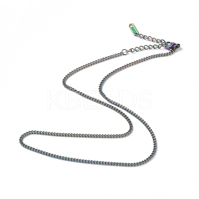 Ion Plating(IP) 304 Stainless Steel Curb Chain Necklace for Men Women NJEW-K245-015E-1