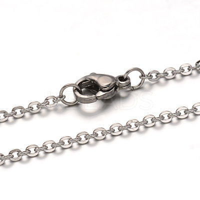 Tarnish Resistant 304 Stainless Steel Cable Chain Necklace LS-STAS-L164B-01P-1