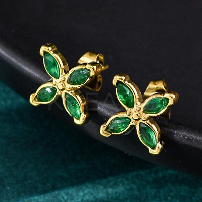 304 Stainless Steel Stud Earrings EJEW-C135-01G-02-1