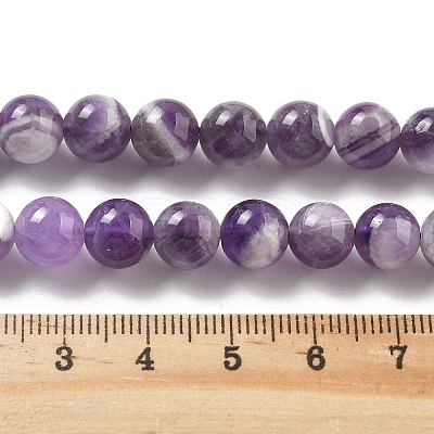 Natural Amethyst Beads Strands G-M445-8MM-01E-1