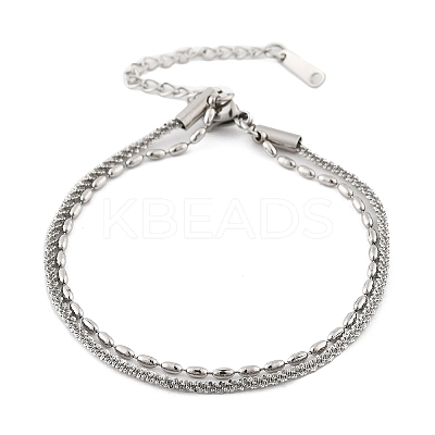 304 Stainless Steel Multi-strand Bracelets LS-BJEW-Q051-03P-1