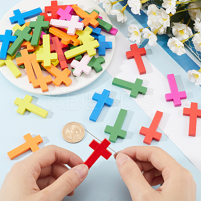 60Pcs Maple Wood Pendants WOOD-SC0001-70-1
