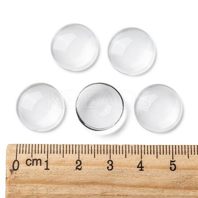 Transparent Glass Cabochons GGLA-R026-16mm-1