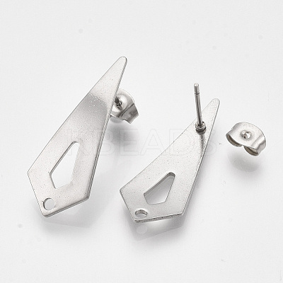 Non-Tarnish 201 Stainless Steel Stud Earring Findings STAS-S079-54B-1