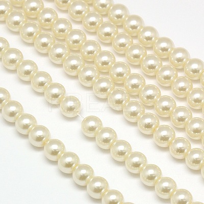 Eco-Friendly Dyed Glass Pearl Round Beads Strands HY-A002-6mm-RB011-1