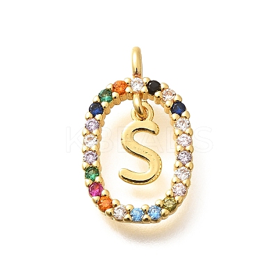 Brass Micro Pave Cubic Zirconia Pendants ZIRC-P123-01G-S02-1