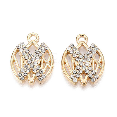 Alloy Rhinestone Pendants FIND-N008-04KCG-1