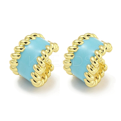 Brass with Enamel Cuff Earrings EJEW-C104-079A-01-1