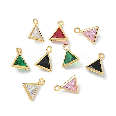 Brass with Cubic Zirconia and Glass Pendants KK-Z136-28G-1