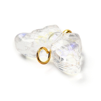 Electroplate Transparent Glass Pendants X1-PALLOY-JF00903-1