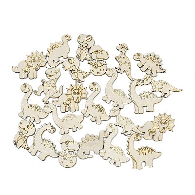 25Pcs Unfinished Wood Cutouts WOOD-P020-01C-1