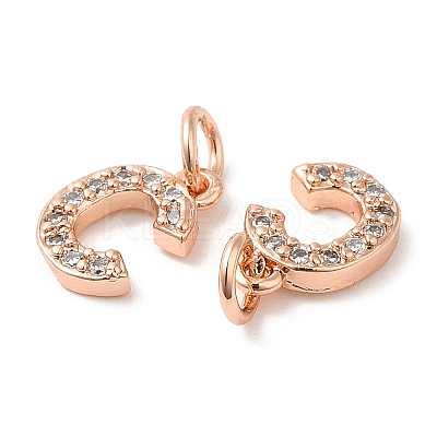 Brass Micro Pave Grade AAA Cubic Zirconia Charms LS-ZIRC-P067-11RG-C-NR-1