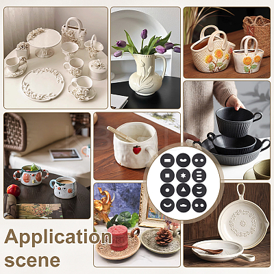 12Pcs Black Clay Acrylic Edge Template Set FIND-FG0004-80-1
